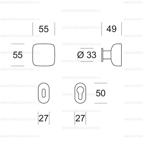 Ручка-кноб Salice Paolo Unit C3 6205