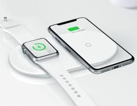 Беспроводная зарядка для телефона и часов Baseus Smart Wireless Charger 2 В 1 белая