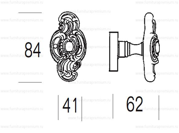 Ручка-кноб Salice Paolo Lisbona 4252/4250