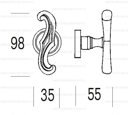 Ручка-кноб Salice Paolo Masquat 4258/4255