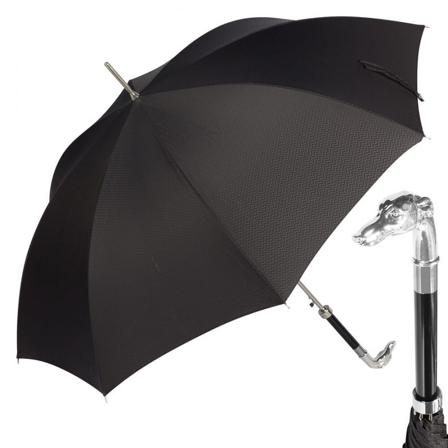 Зонт-трость Pasotti Bracco Silver Onda Black