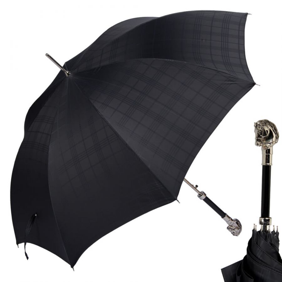 Зонт-трость Pasotti Horse Silver Cell Black