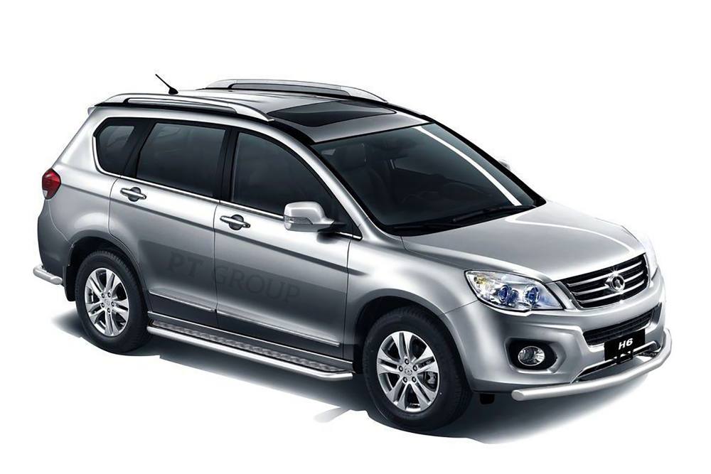 Защита порогов с алюминиевой площадкой Ø51мм (НПС) Great Wall HOVER H6 с 2013