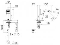 Dornbracht CL. 1 смеситель для биде 33600705 схема 1