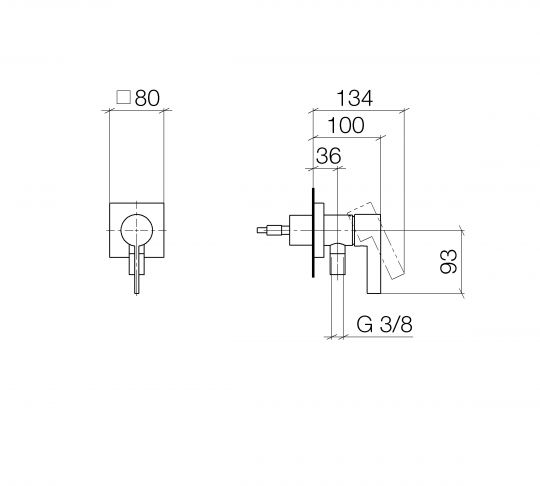 Cмеситель для душа Dornbracht CL.1 с встроенным патрубком для 1 потребителя 36045970 ФОТО