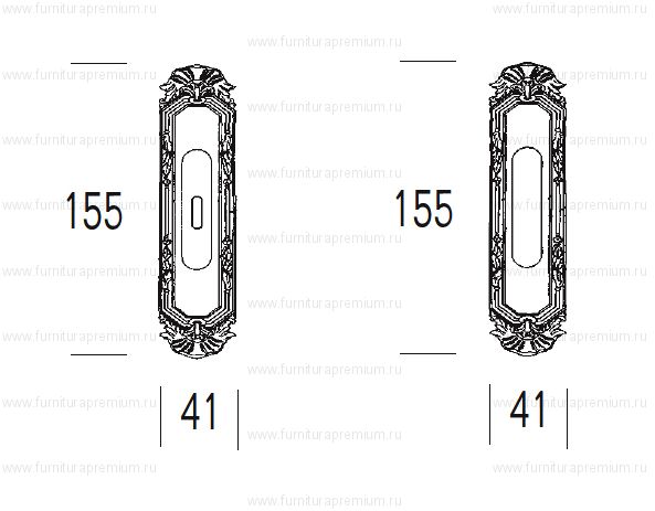 Ручка Salice Paolo Ginevra 3077-s для раздвижных дверей
