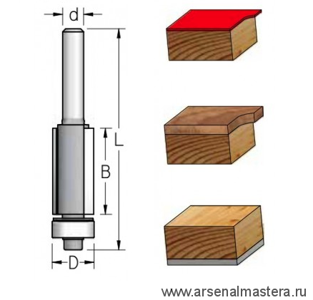 Фреза обгонная с нижним подшипником WPW 12.7 x 51 x 115 x 12 Z2 F281272