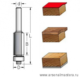 Фреза обгонная с нижним подшипником WPW 12.7 x 51 x 115 x 12 Z2 F281272