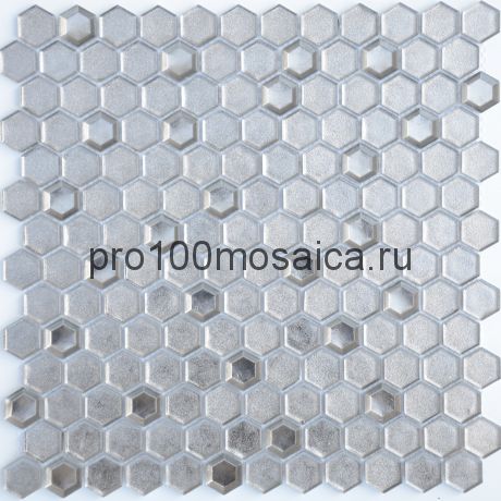 Мозаика Argento grani hexagon 30х30x0,6 см (чип 23х13х6 мм)