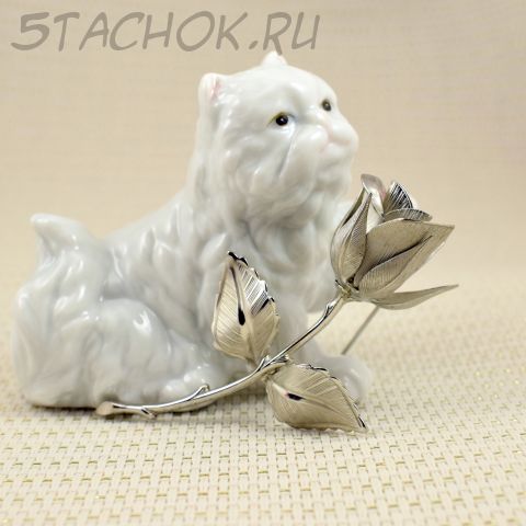 Брошь "Роза" цвет серебра (Giovanni США)