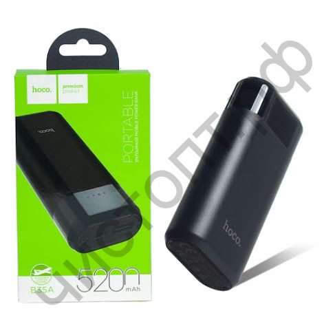 Моб. заряд. устрой. HOCO B35A, Entourage, 5200mAh, пластик, 1 USB выход, 1.0A, цвет: чёрный Power Bank