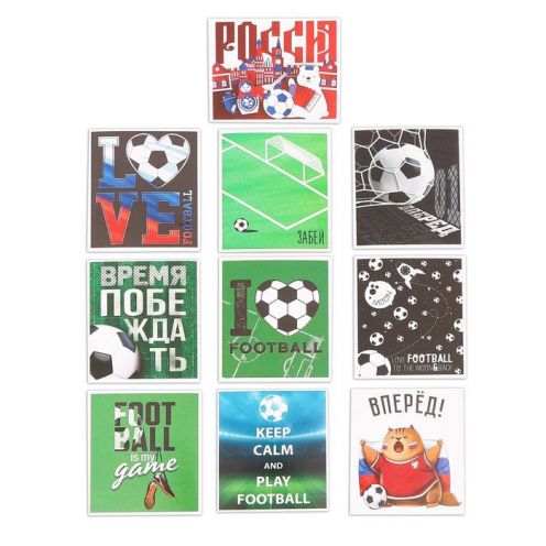 Наклейки стикеры Football, 6 × 7 см, 10 шт