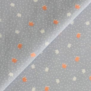 Ткань Хлопок Короны на сером 50x40