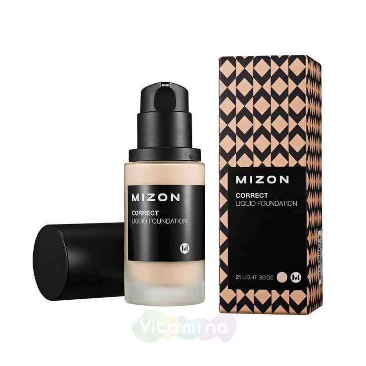 Mizon Увлажняющая тональная основа под макияж Correct Liquid Foundation, 30 г