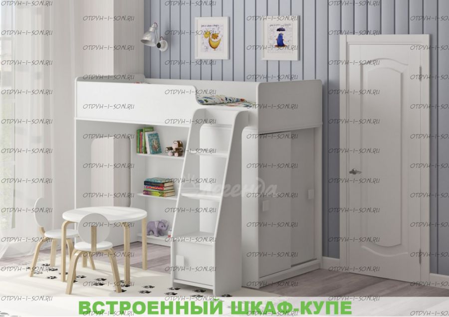 Кровать-чердак Легенда 42.5.1 со шкафом-купе