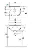 Раковина Globo Grace GR050 50 х 40 схема 1