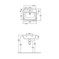 Раковина Globo Daily DA065 66х51 схема 1