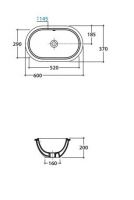 Встраиваемая раковина Globo Forty3 SC043 60 х 37 схема 1
