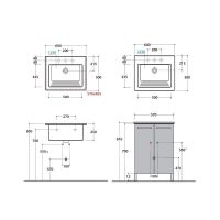 Раковина Globo Forty3 FO063 60 х 50 BI схема 1