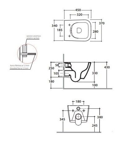 Globo унитаз подвесной Display STS07 схема 1