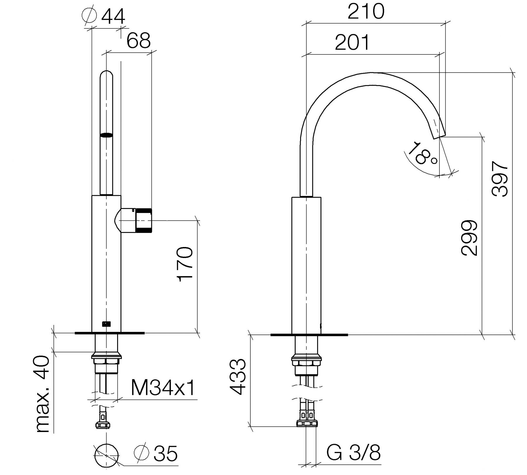 Dornbracht Meta смеситель для раковины 33534665 схема 1