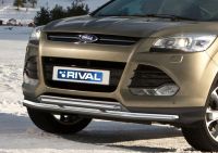 Защита переднего бампера d57+d42 Ford Kuga 2013-2016