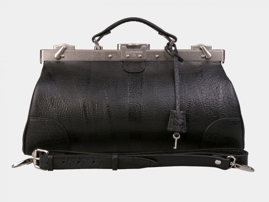 Кожаный саквояж Alexander-TS «SW14 Black Bizon»