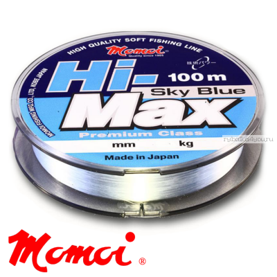 Леска монофильная Momoi Hi-Max Sky Blue 100 м / цвет: голубой