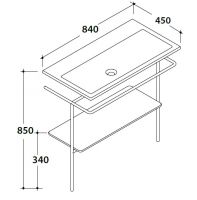 Globo Stockholm мебель под раковину LAST084CR 84х45 схема 1 Globo Stockholm мебель под раковину LAST084CR 84х45 схема 1