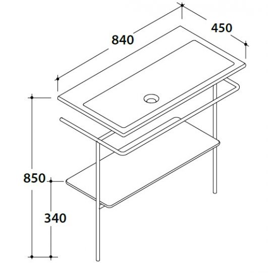 Globo Stockholm мебель под раковину LAST084CR 84х45 схема 1 Globo Stockholm мебель под раковину LAST084CR 84х45 схема 1