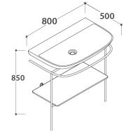 Globo Stockholm мебель под раковину LAST081CR 80х50 схема 1 Globo Stockholm мебель под раковину LAST081CR 80х50 схема 1