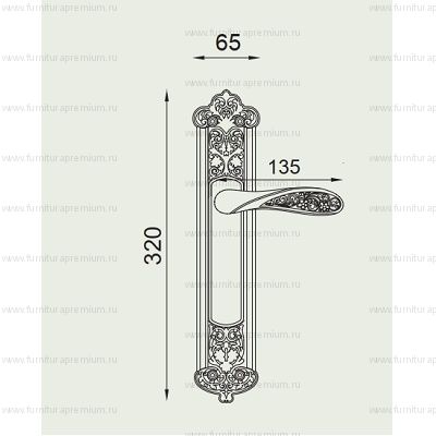Ручка на планке DND Fiore 525 CYL (Martinelli)