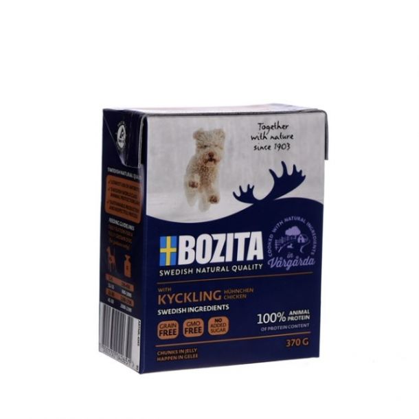 Консервы BOZITA NATURALS кусочки в желе для щенков и юниоров с курицей  370гр