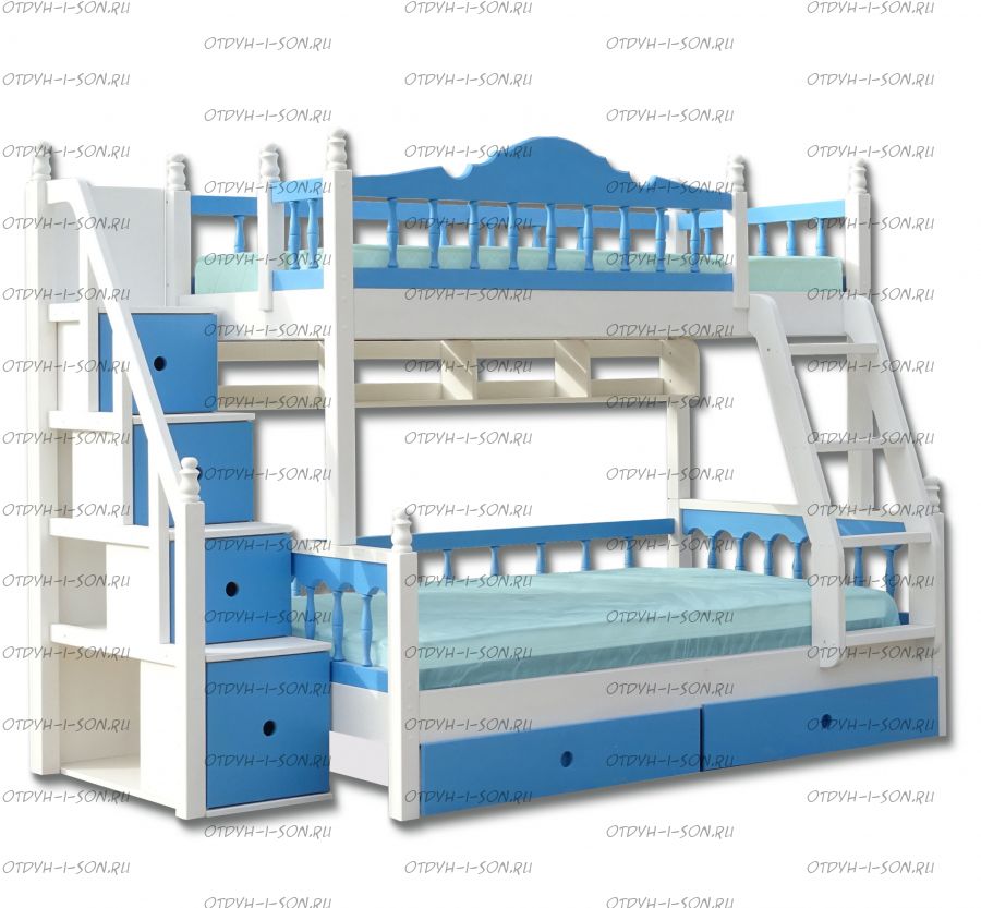Кровать двухъярусная Лейла №11 плюс с ящиками