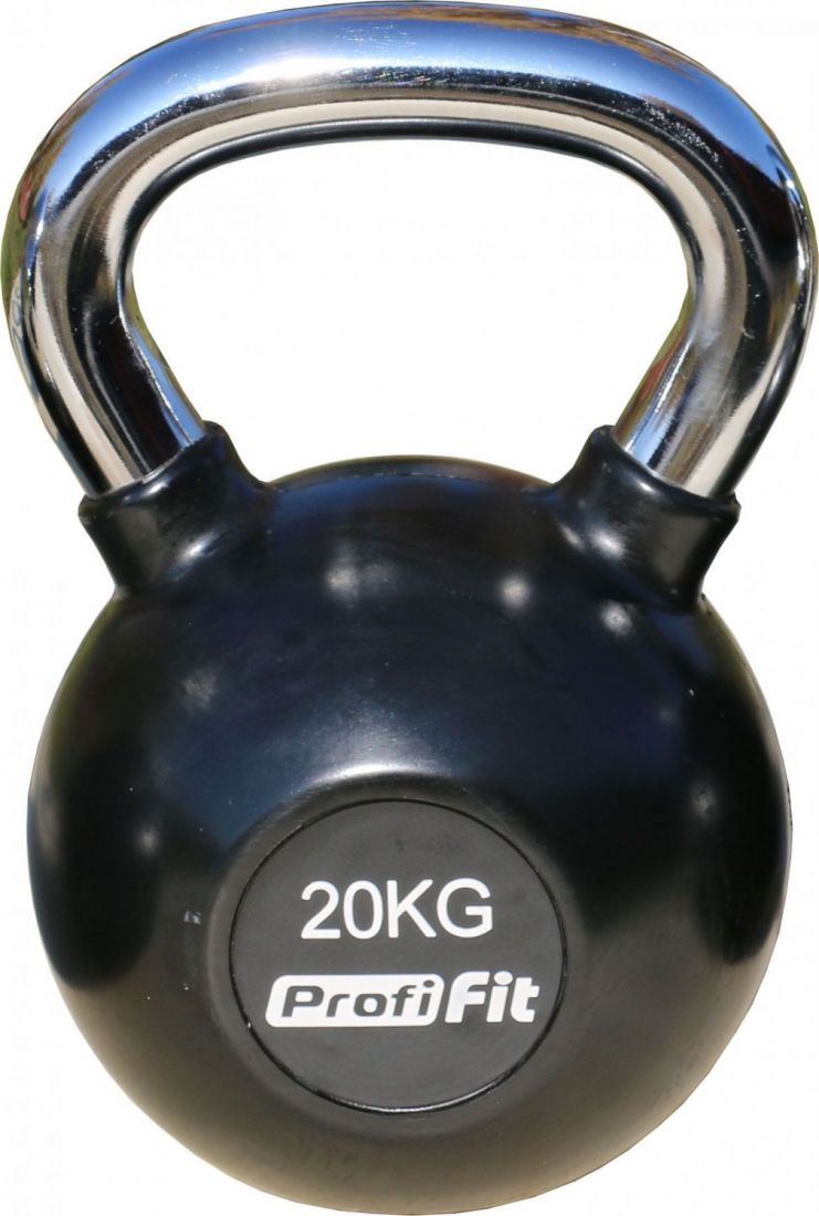 Гиря обрезиненная с хромированной ручкой PROFI-FIT, 20 кг