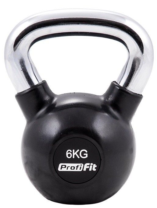 Гиря обрезиненная с хромированной ручкой PROFI-FIT, 6 кг