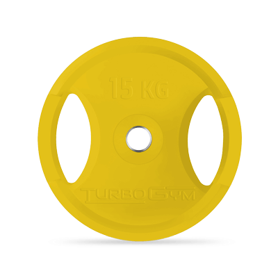 Диск олимпийский, 15 кг, желтый, Turbogym