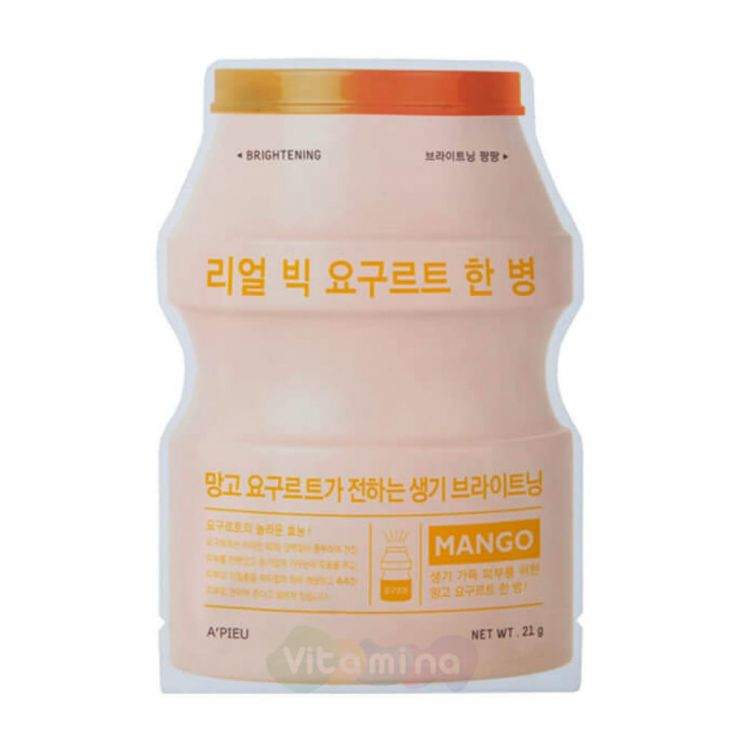 A'Pieu Йогуртовая маска для лица с экстрактом фруктов Real Big Yogurt One-Bottle, 21 мл