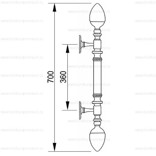 Ручка-скоба Mestre 0N4482. Длина 700 мм