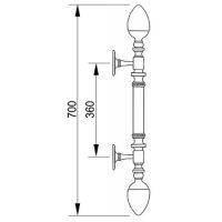 Ручка-скоба Mestre 0N4482. Длина 700 мм. схема