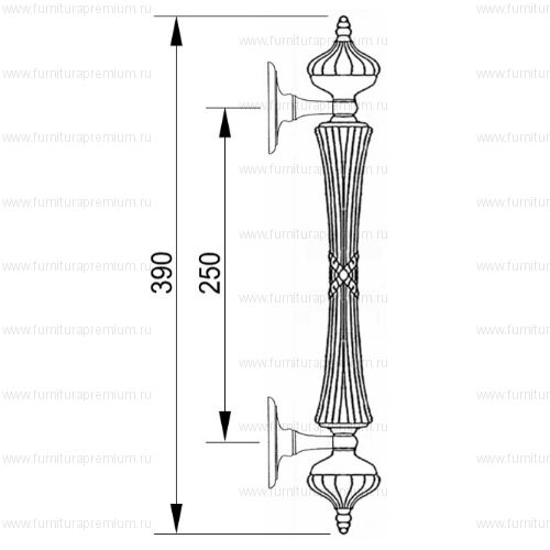 Ручка-скоба Mestre 0N4694. Длина 390 мм