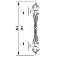 Ручка-скоба Mestre 0N4694. Длина 390 мм. схема