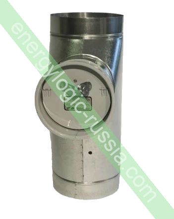 Тройник с барометрическим регулятором тяги 8"