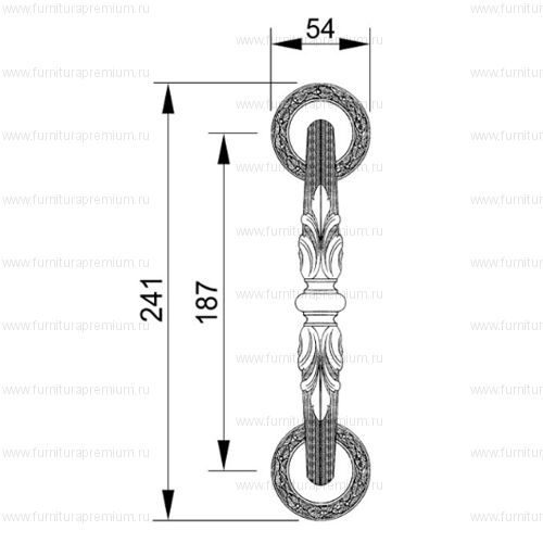 Ручка-скоба Mestre 0N6505. Длина 241 мм