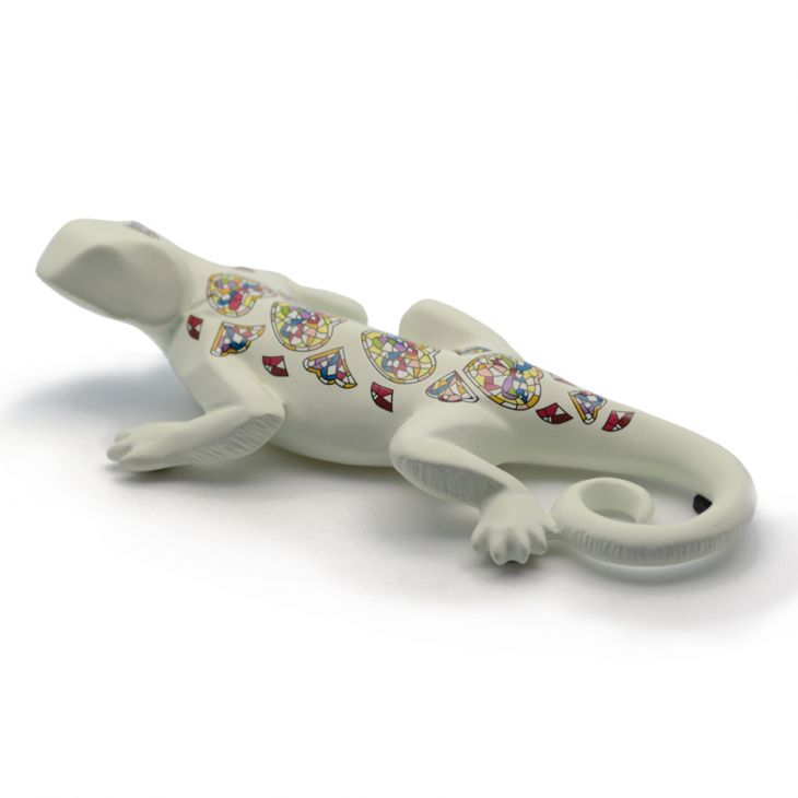 Коллекционная статуэтка из испанской коллекции -  763012 Саламандра белая с декором