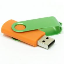 Флешки Twist Color оранжевые с зеленым 8-16-32 Gb