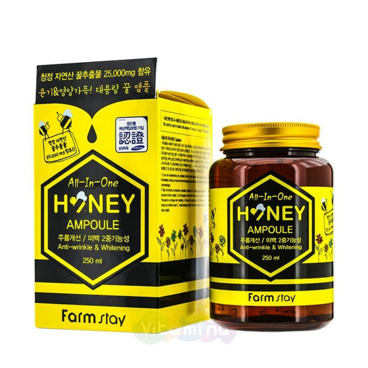 FarmStay Многофункциональная сыворотка с медом All In One Honey Ampoule, 250 мл