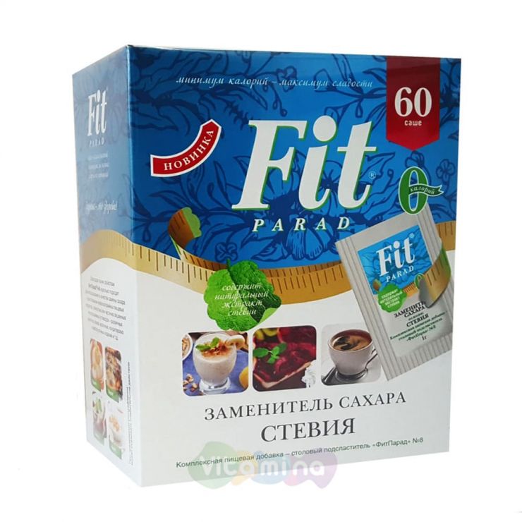 Fit Parad Заменитель сахара на основе эритрита и стевии №8, 60 саше