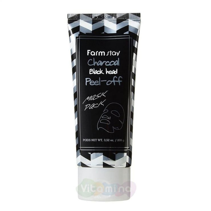 FarmStay Очищающая маска-пленка с древесным углем Charcoal Black Head Peel-off Mask Pack