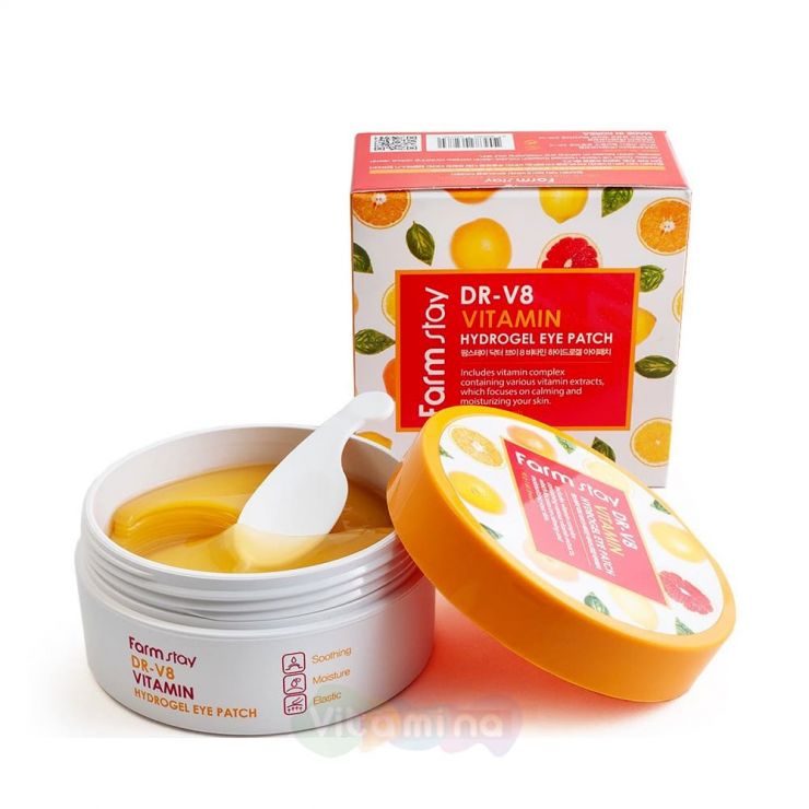 FarmStay Гидрогелевые патчи с витаминным комплексом DR-V8 Vitamin Hydrogel Eye Patch